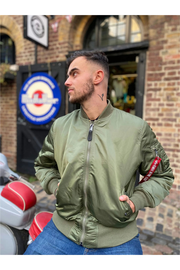 Green ma1 bomber sales jacket