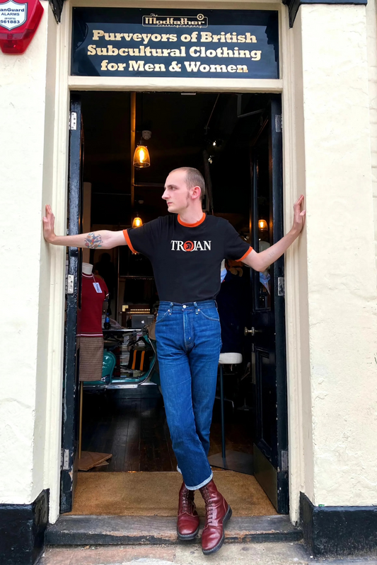 TC/1014 Black & Orange Logo Ringer - T-Shirt