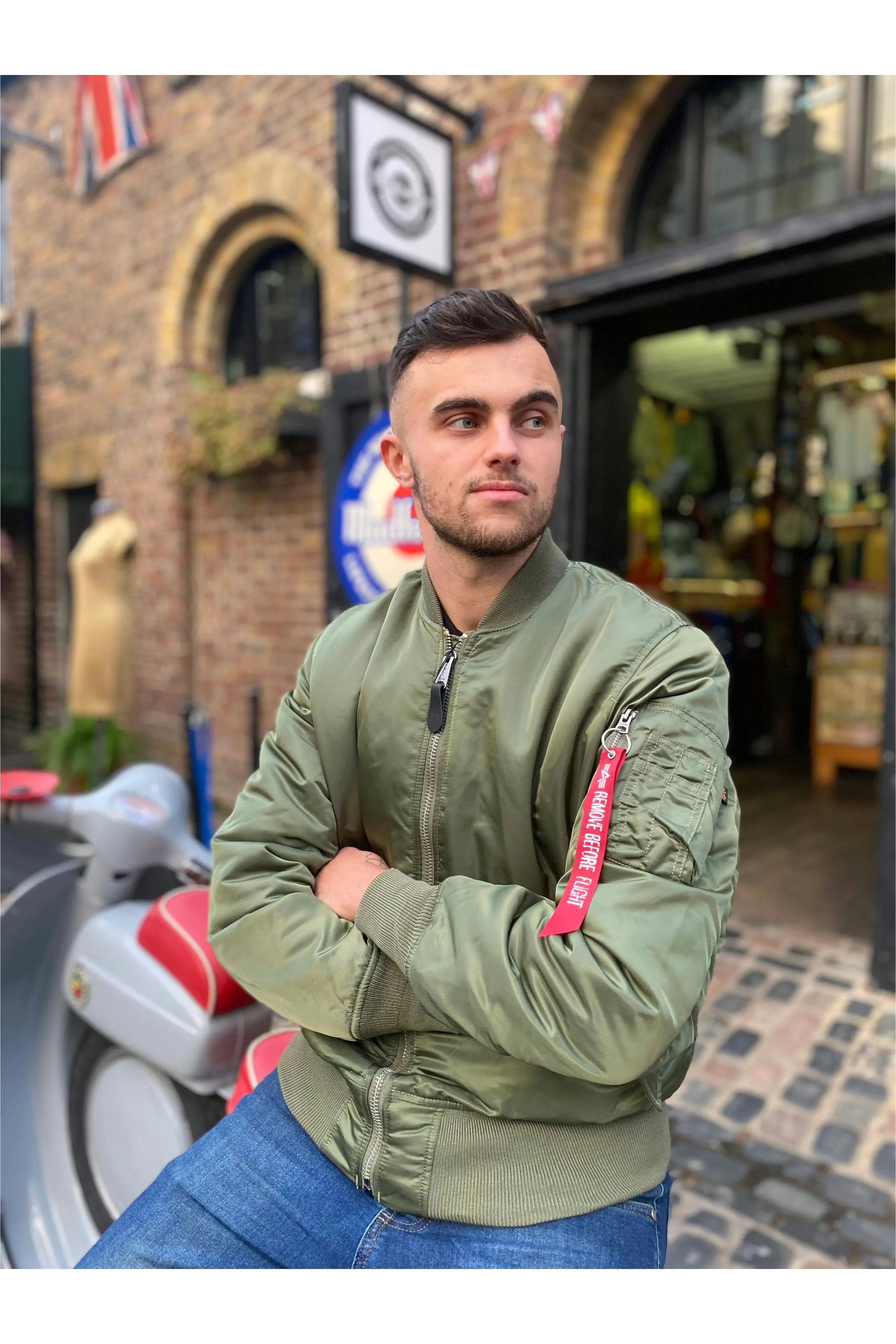 Green ma1 bomber jacket clearance